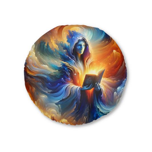 Pillow | Floor Pillow | Tufted | Round | Cosmic Fantasy | Arcane Magic | Spellcaster