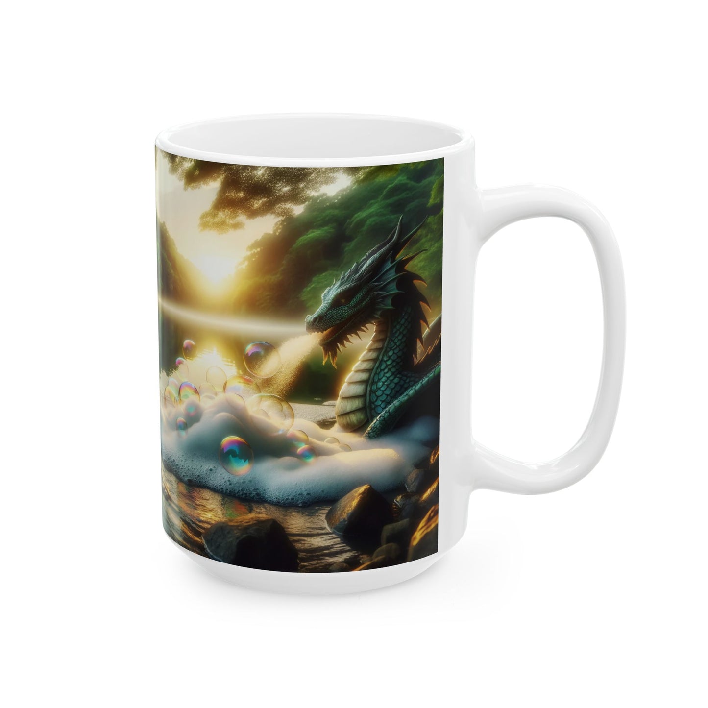 แก้ว | เซรามิก | สีขาว | แฟนตาซีมังกร | มังกรริมทะเลสาบ