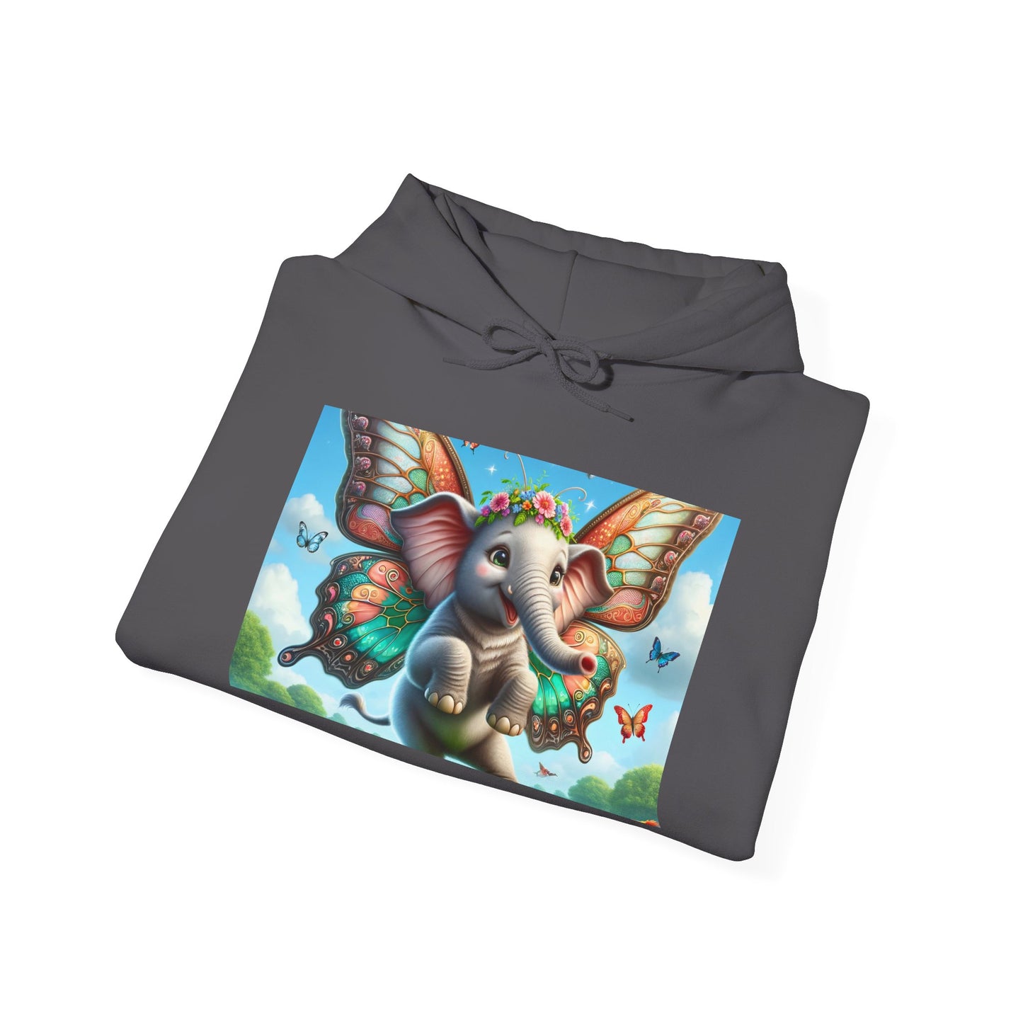Bluza z kapturem | Unisex | Bluza dresowa z kapturem | Gruba mieszanka | Baśniowa fauna | Airavata | Słonik