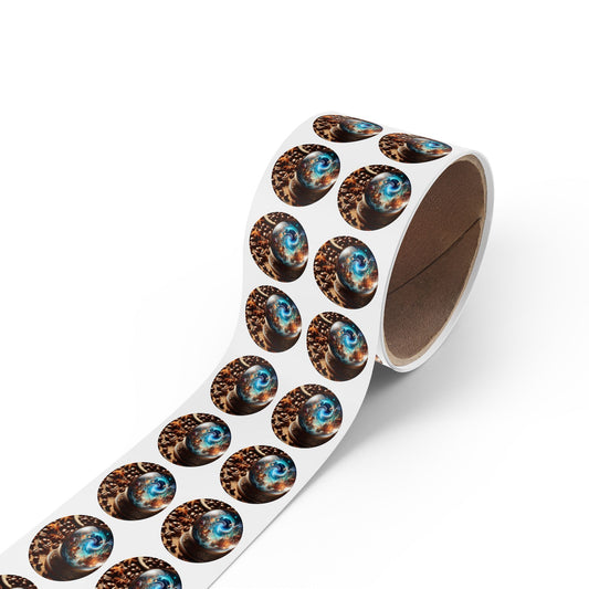 Stickerlabelrol | Rond | Kosmisch Realisme | Sneeuwbol
