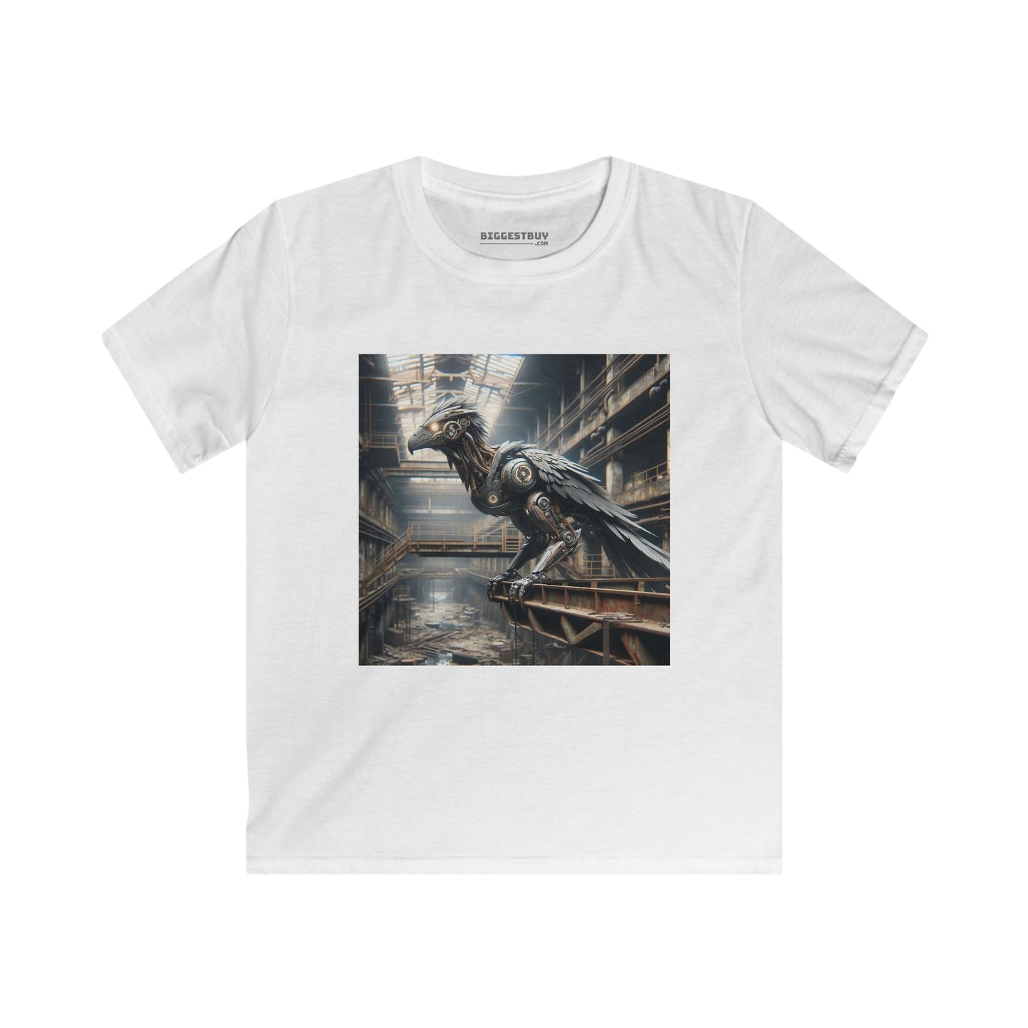 T-shirt | Maglietta per bambini | Softstyle | Steampunk Post-Apocalittico | Corvo Meccanico