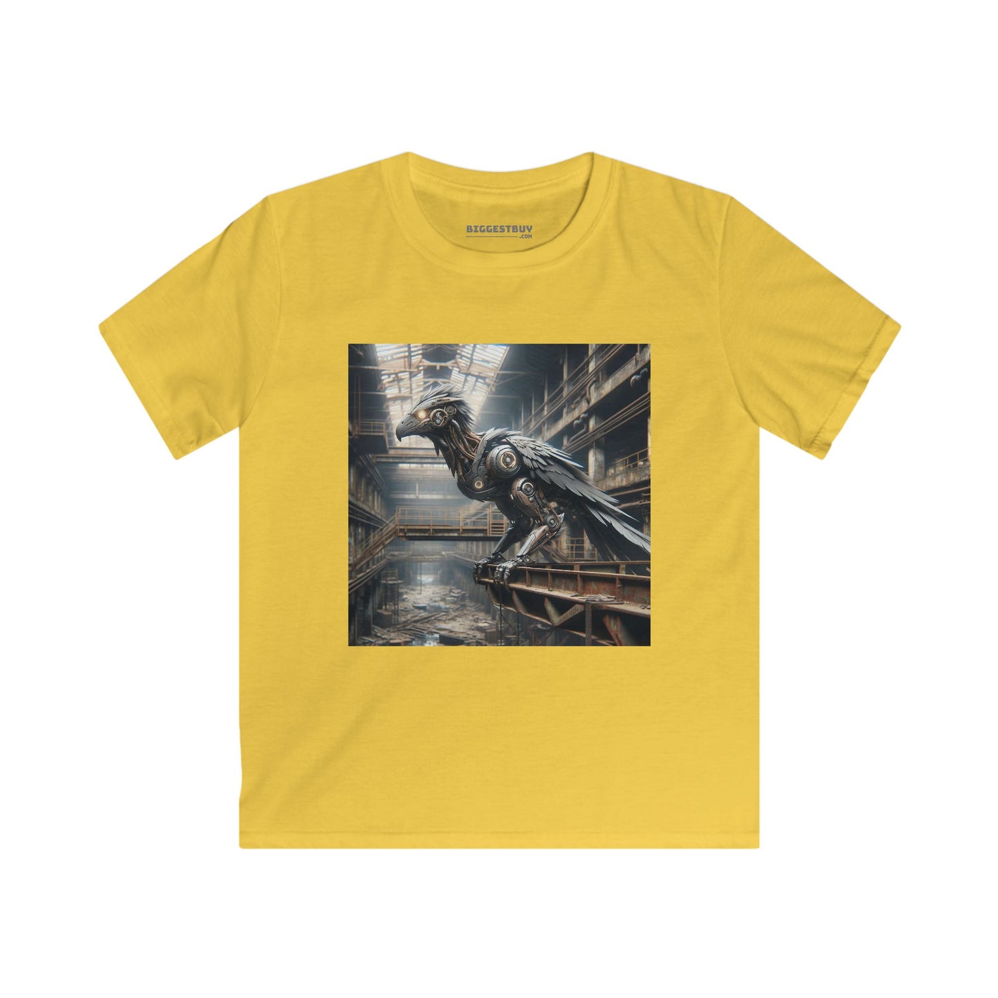 T-shirt | Maglietta per bambini | Softstyle | Steampunk Post-Apocalittico | Corvo Meccanico