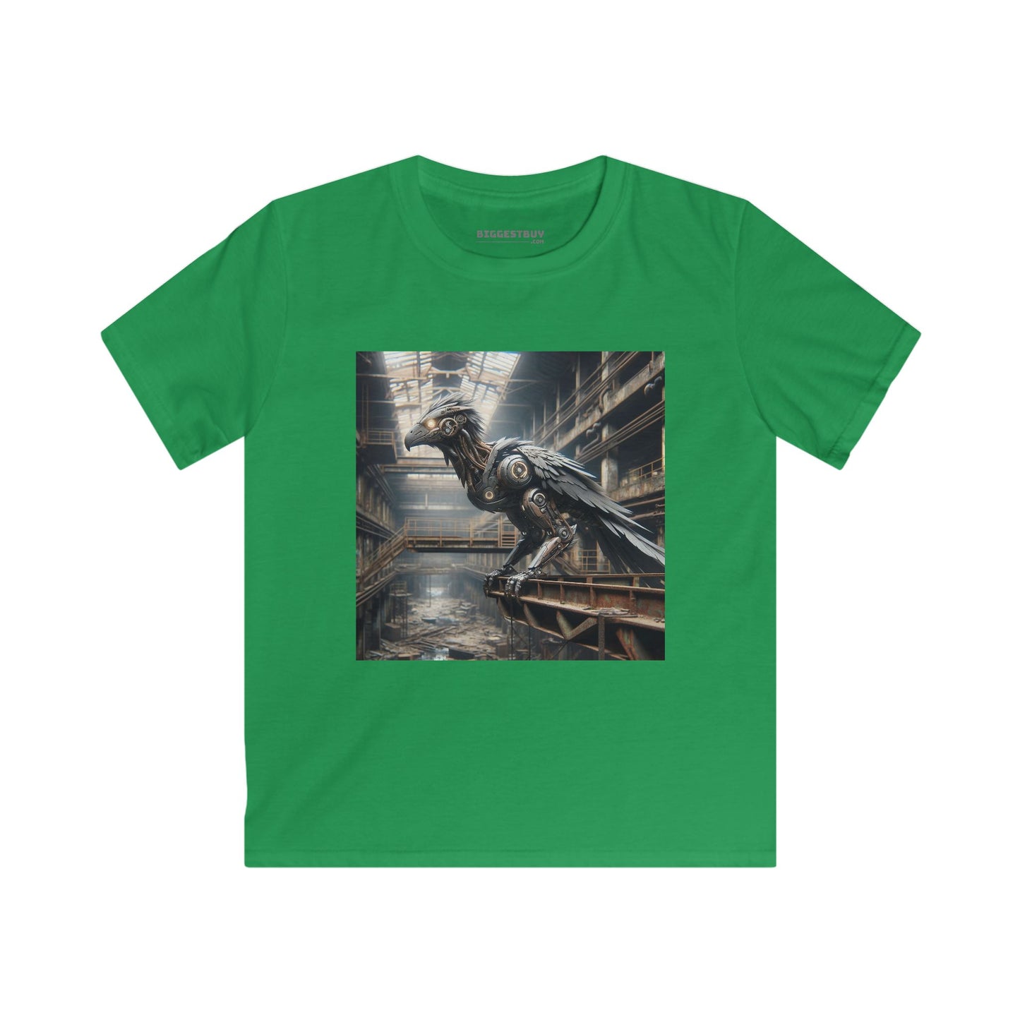 T-shirt | Maglietta per bambini | Softstyle | Steampunk Post-Apocalittico | Corvo Meccanico