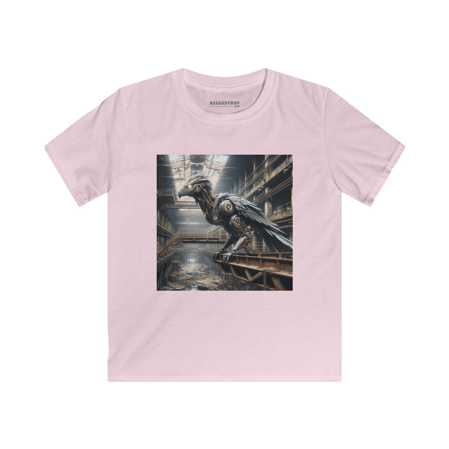 T-shirt | Maglietta per bambini | Softstyle | Steampunk Post-Apocalittico | Corvo Meccanico