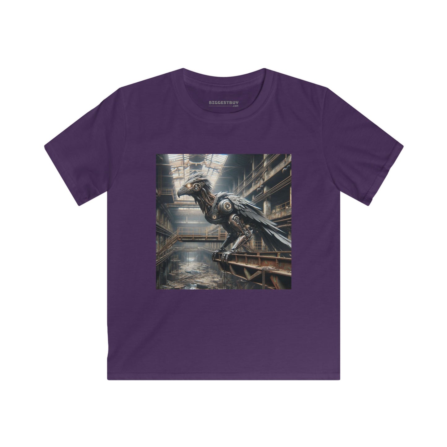 T-shirt | Maglietta per bambini | Softstyle | Steampunk Post-Apocalittico | Corvo Meccanico