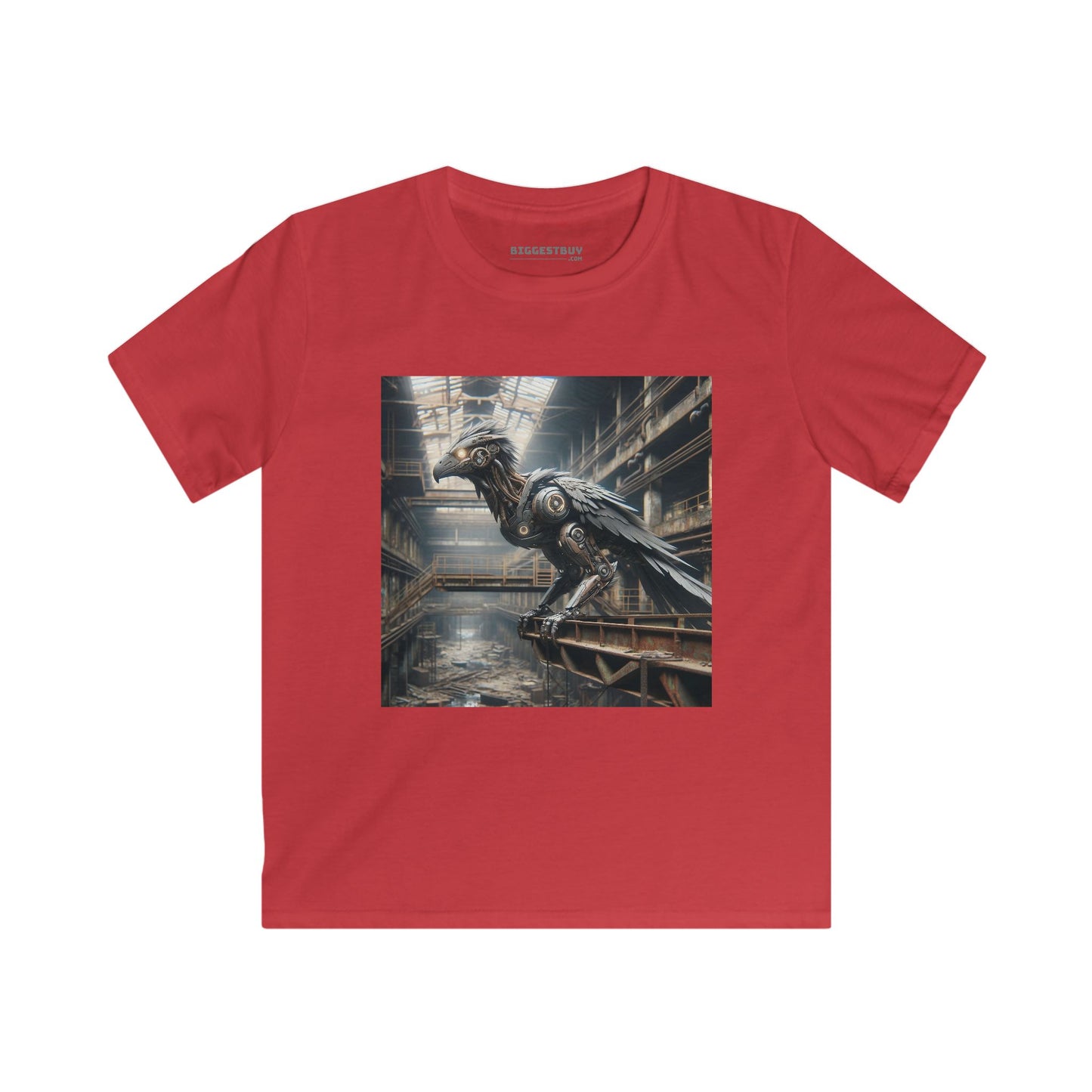 T-shirt | Maglietta per bambini | Softstyle | Steampunk Post-Apocalittico | Corvo Meccanico