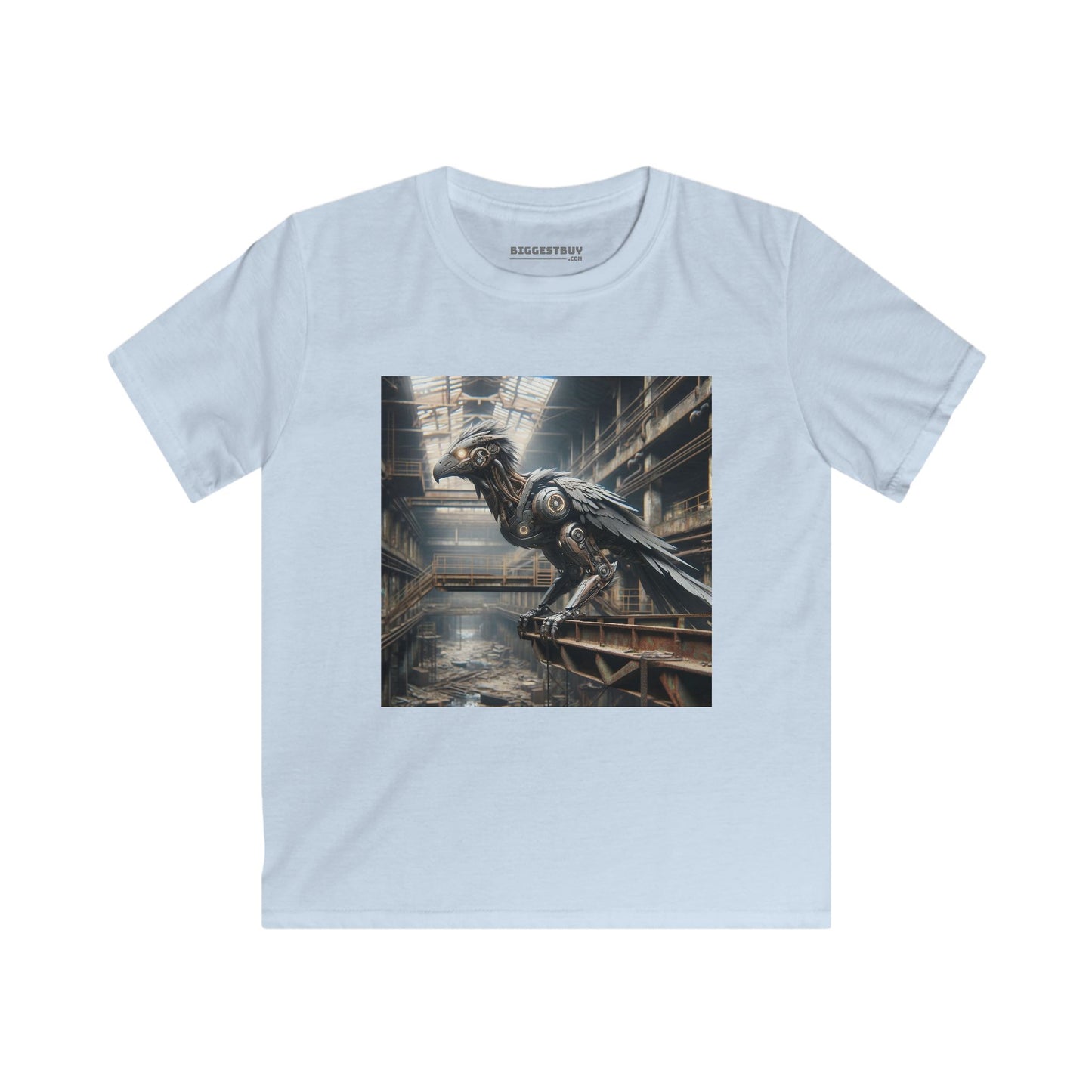 T-shirt | Maglietta per bambini | Softstyle | Steampunk Post-Apocalittico | Corvo Meccanico
