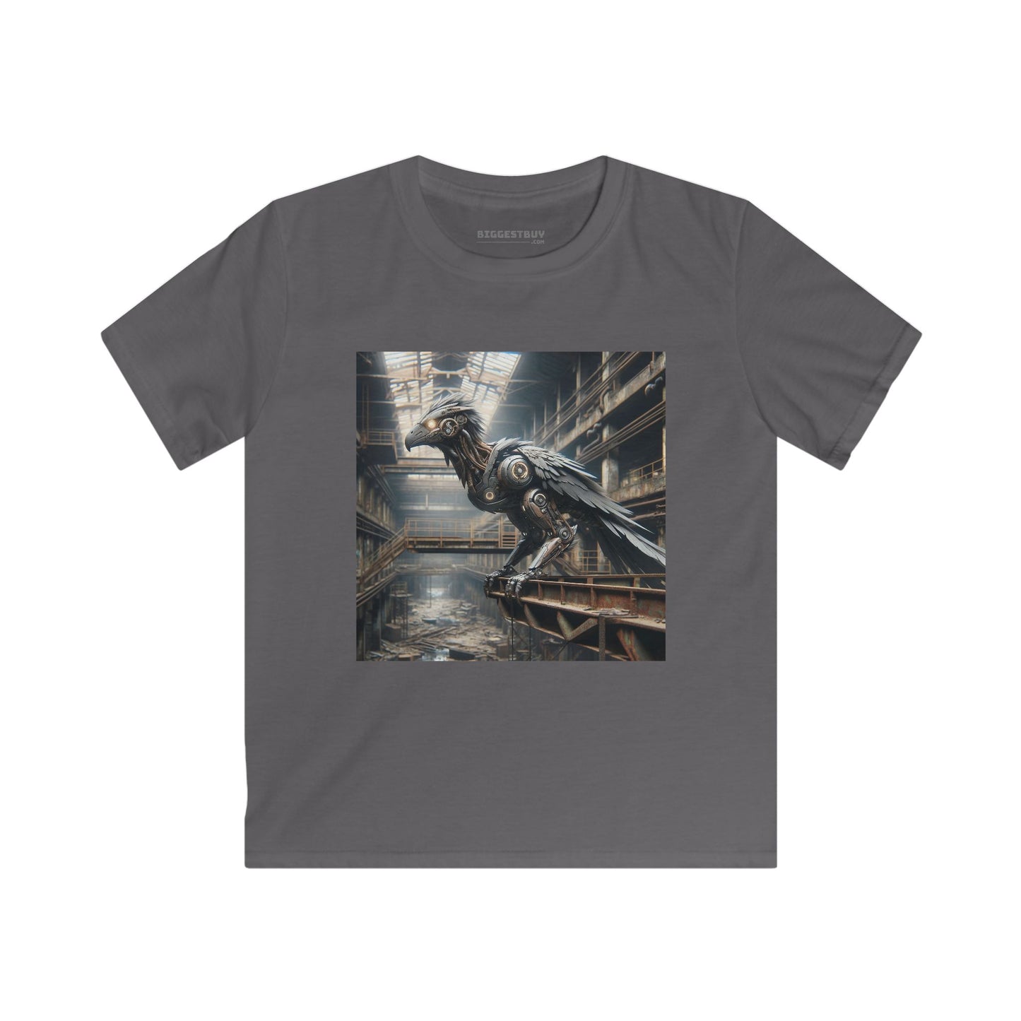 T-shirt | Maglietta per bambini | Softstyle | Steampunk Post-Apocalittico | Corvo Meccanico