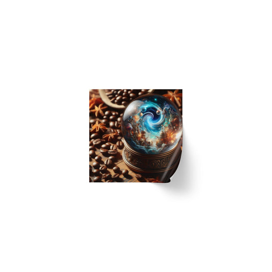 Stickerlabelrol | Vierkant | Kosmisch Realisme | Sneeuwbol