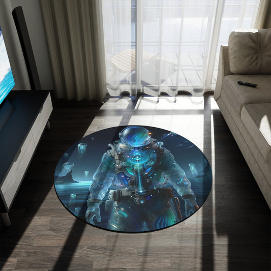 Teppich | Rund | Weltraum-Biolumineszenz | Astronaut