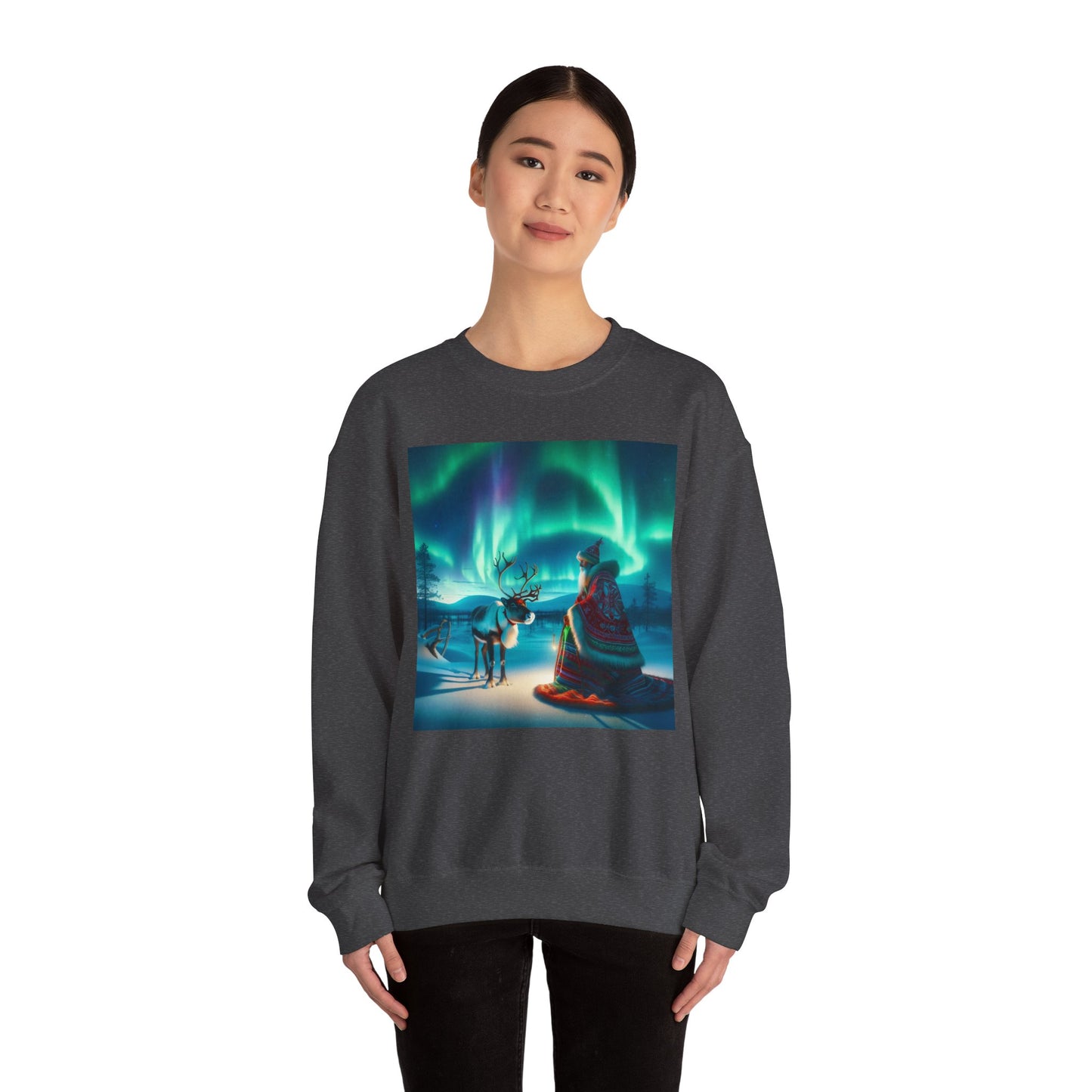 Bluza dresowa | Unisex | Okrągły dekolt | Gruba mieszanka | Szamanizm Polarny | Wizja Saamów