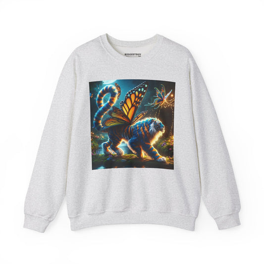 Sweatshirt | Unisex | Bisiklet Yaka | Kalın Karışım | Mitolojik Fantezi | Kelebek Kaplan