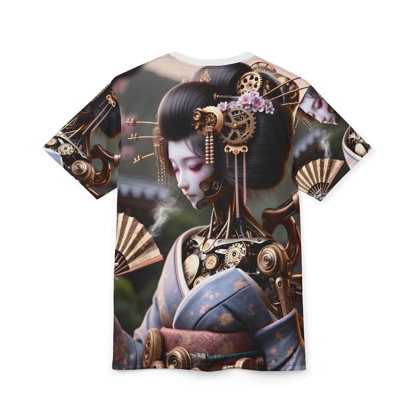 تي شيرت | طباعة شاملة | تي شيرت للجنسين | ستيمبانك | جيشا آلية | روبوت
