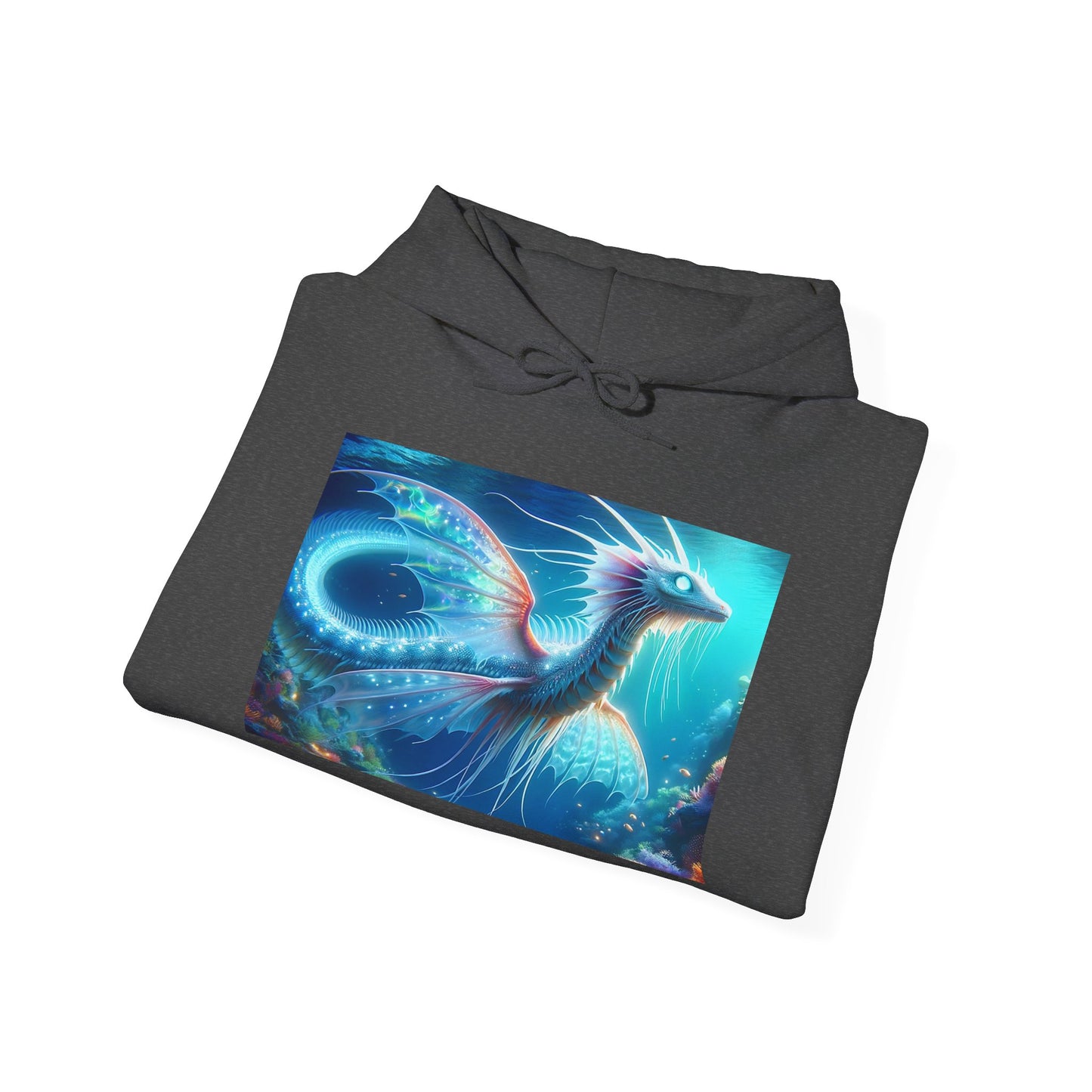Bluza z kapturem | Unisex | Bluza dresowa z kapturem | Gruba mieszanka | Mitologia morska | Ryujin | Smok wodny