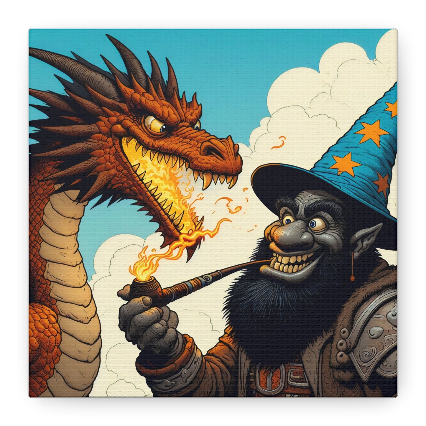 Płótno | Matowy | Heroiczne fantasy | Smok i czarodziej
