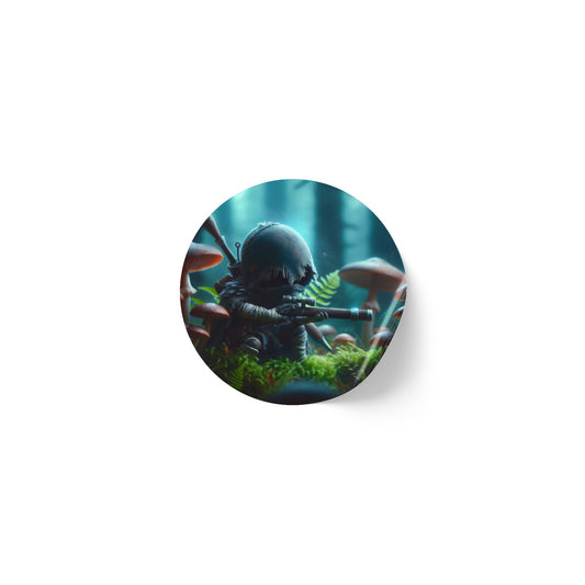 Aufkleberrolle | Rund | Biolumineszente Fantasy | Waldkrieger