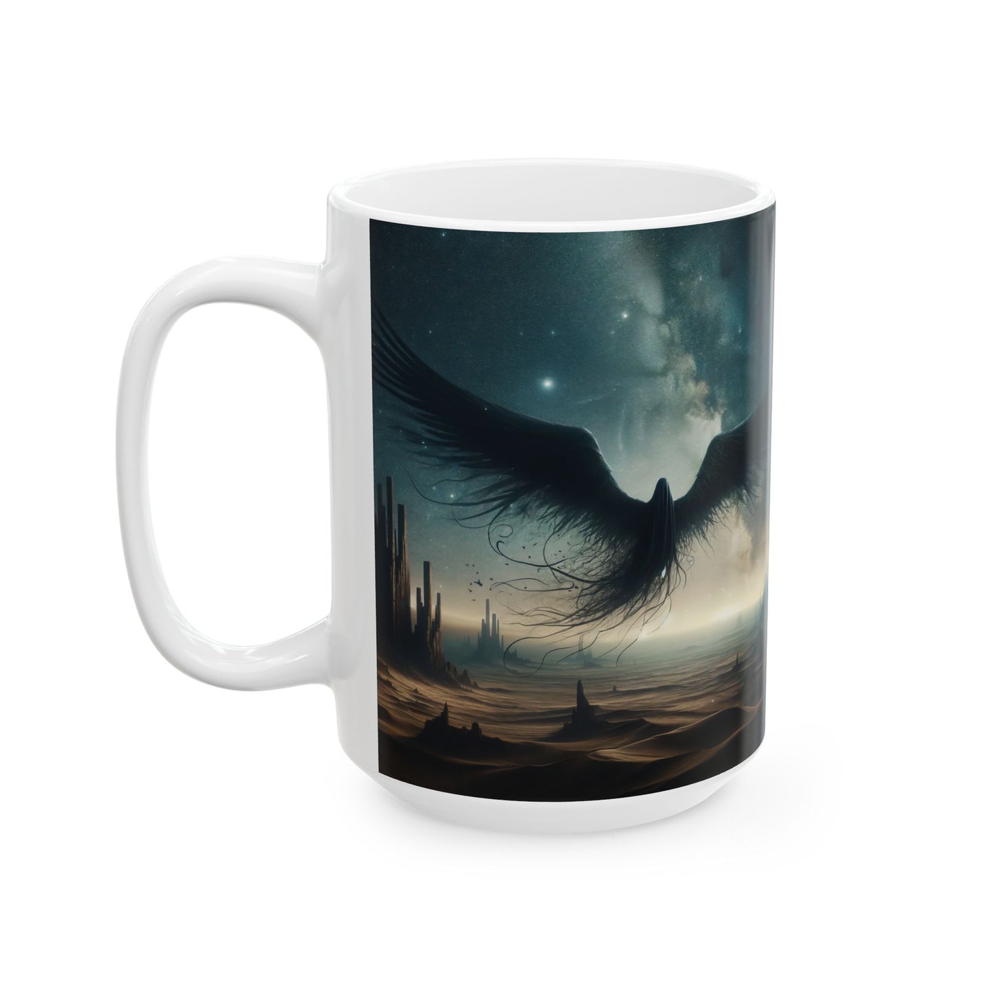 แก้ว | เซรามิก | สีขาว | แฟนตาซีคอสมิก | เทพปีกดำ