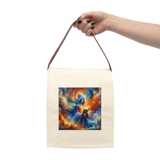 Lunch Bag | Canvas | With Strap | Cosmic Fantasy | Arcane Magic | Spellcaster