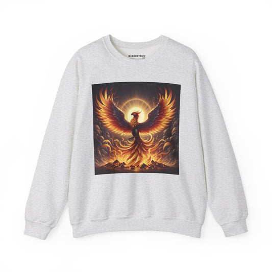 Sweatshirt | Unisex | Bisiklet Yaka | Kalın Karışım | Mitolojik Fantezi | Anka Kuşu