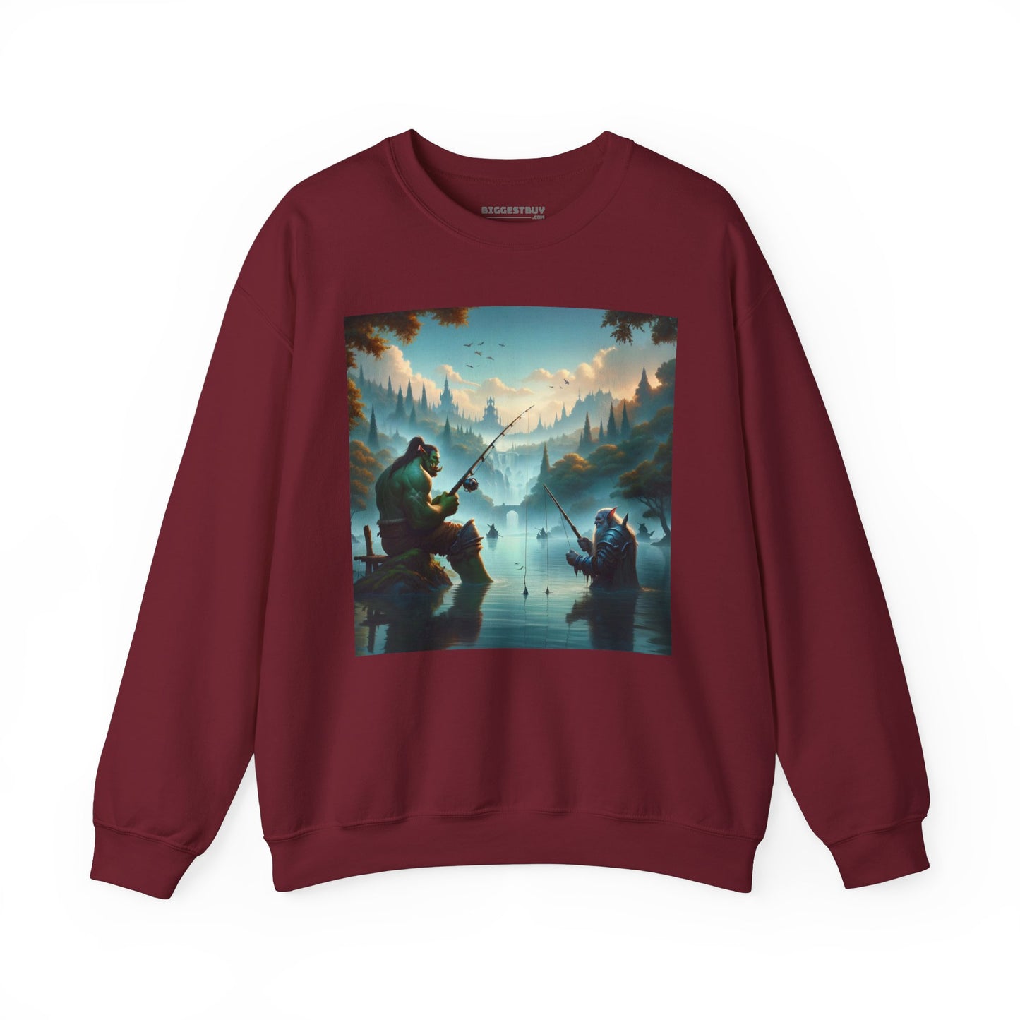 Bluza dresowa | Unisex | Okrągły dekolt | Gruba mieszanka | Fantasy międzyrasowe | Orc i krasnolud