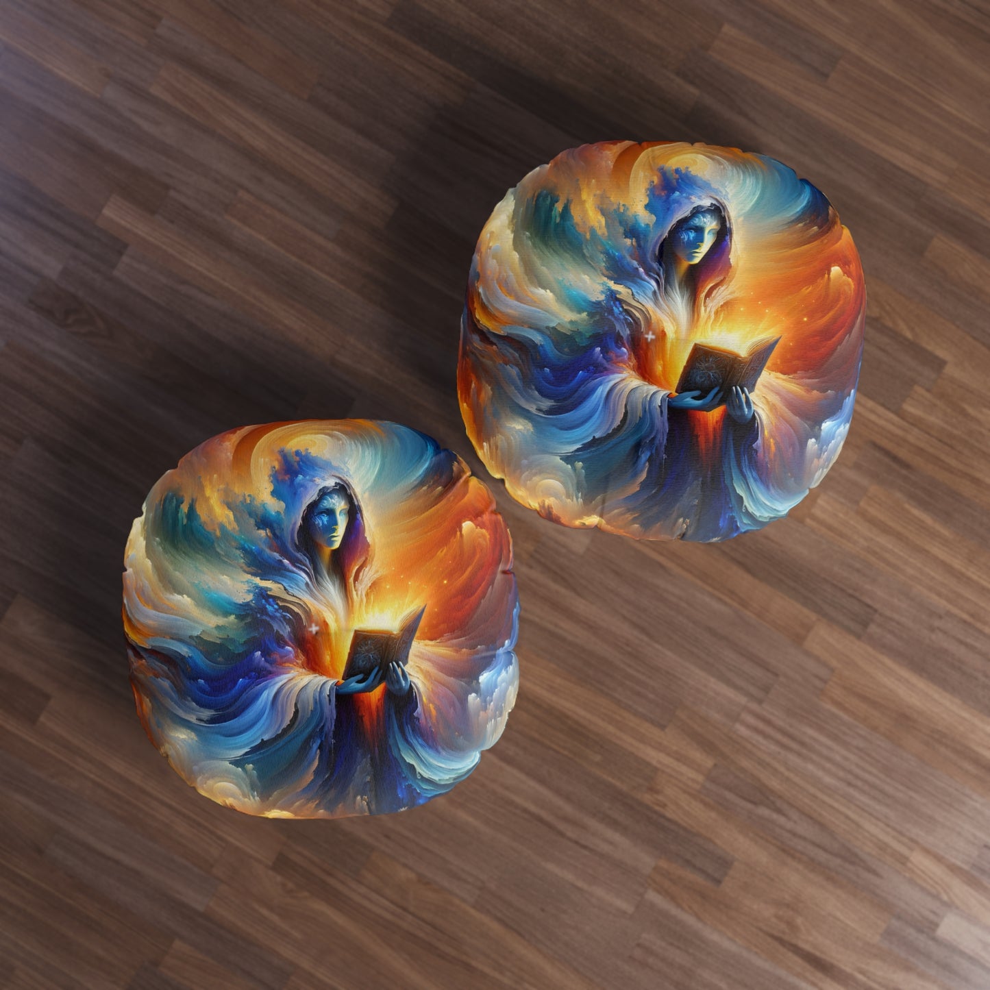 تکیہ | فرش کا تکیہ | ٹفٹڈ | گول | عجائبی افسانہ | کائناتی سحر | ساحر