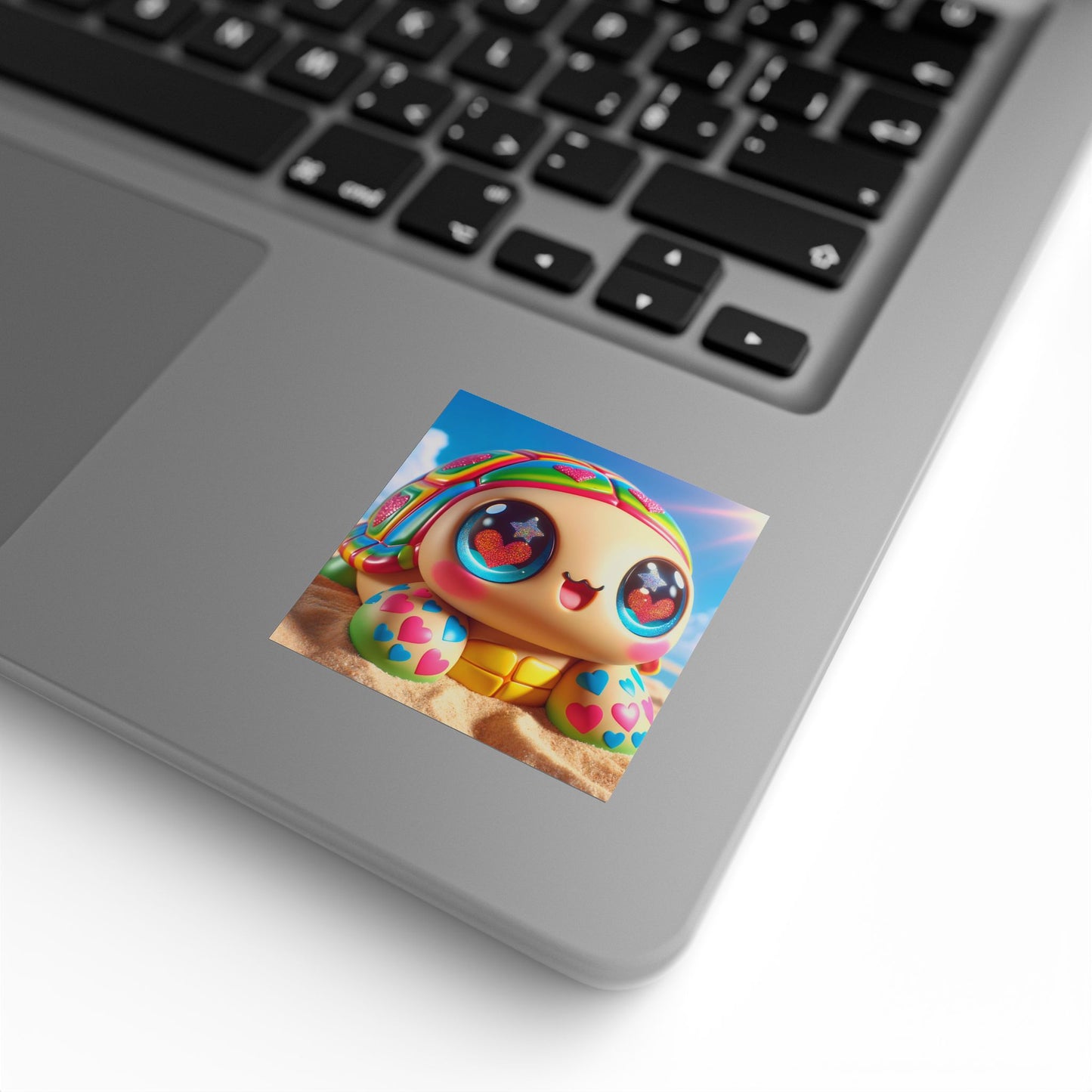 ステッカーラベルロール | 正方形 | カワイイファンタジー | 虹色カメのおもちゃ