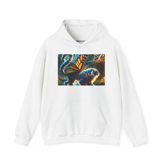 Kapüşonlu Sweatshirt | Unisex | Kapüşonlu Sweatshirt | Kalın Karışım | Mitolojik Fantezi | Kelebek Kaplan