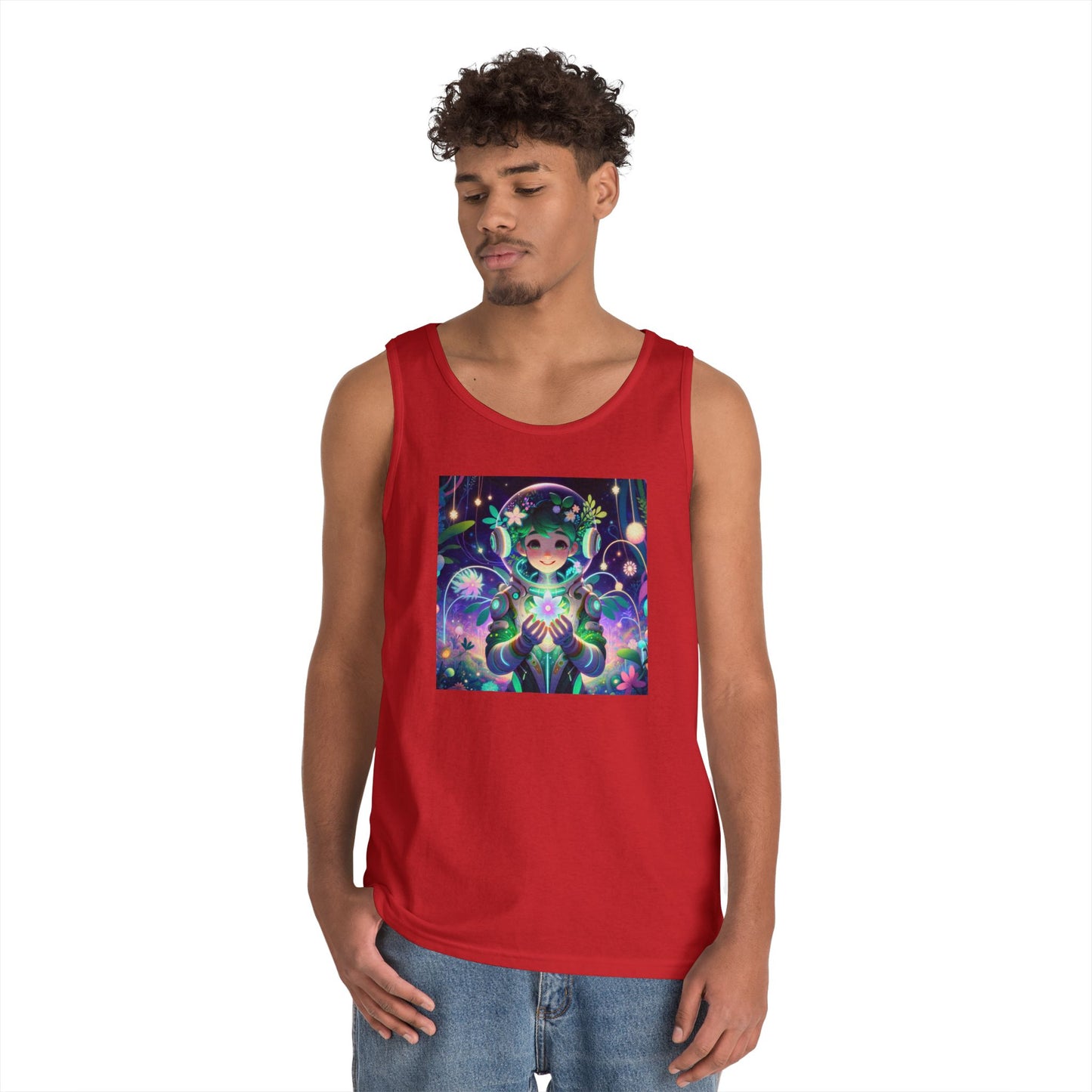 Tanktop | Unisex | Zwaar katoen | Technofantasie | Cybernatuur | Groen Wezen