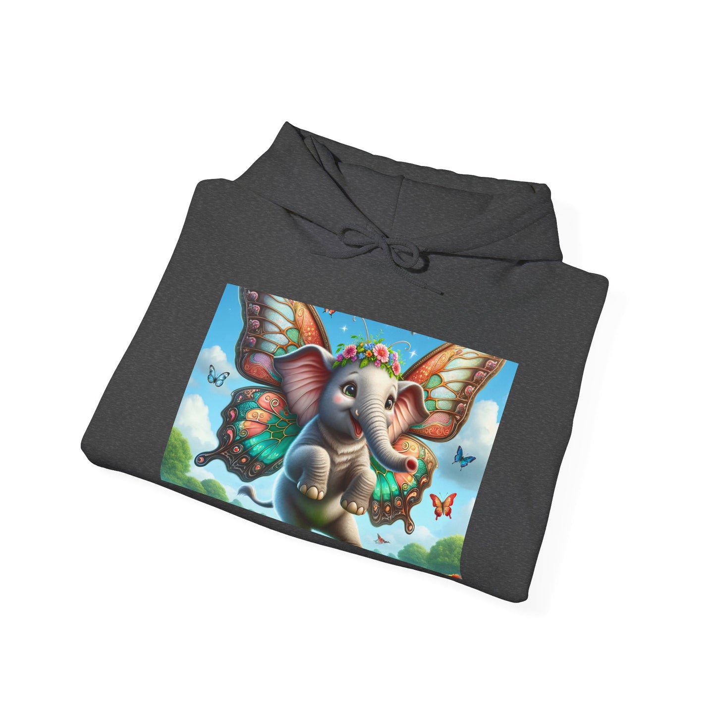 Bluza z kapturem | Unisex | Bluza dresowa z kapturem | Gruba mieszanka | Baśniowa fauna | Airavata | Słonik
