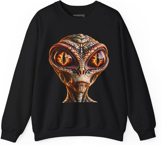 Alien Gaze - Crewneck Sweatshirt in Black, front view