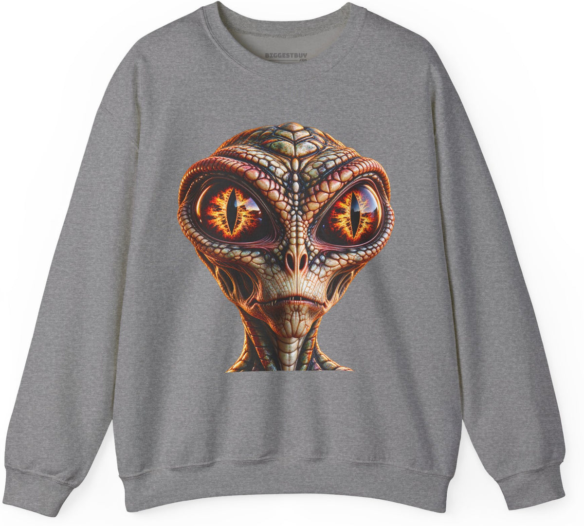 Alien Gaze - Crewneck Sweatshirt in Graphite Heather, front view