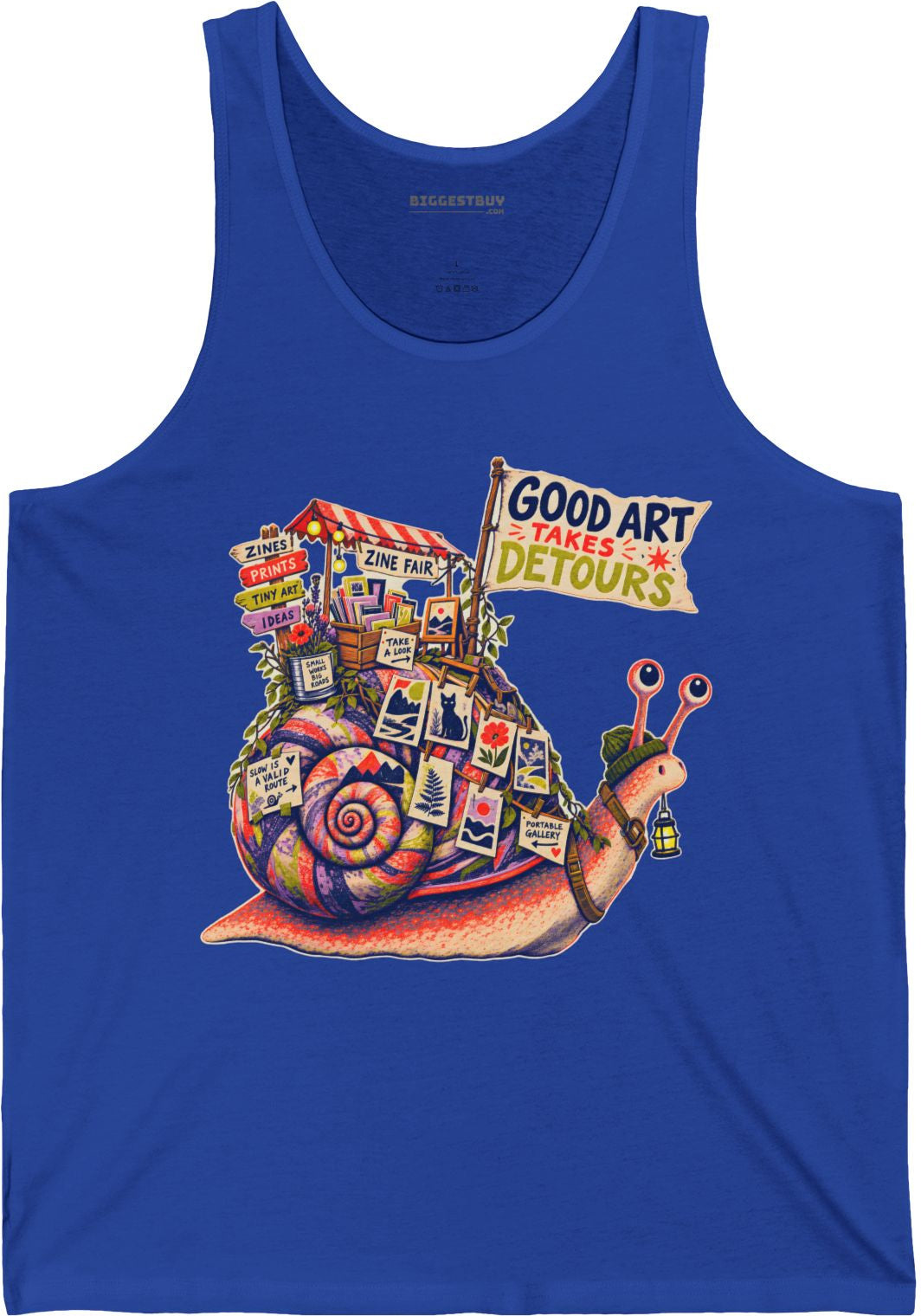 Art Detour - Jersey Tank Top in True Royal, front view