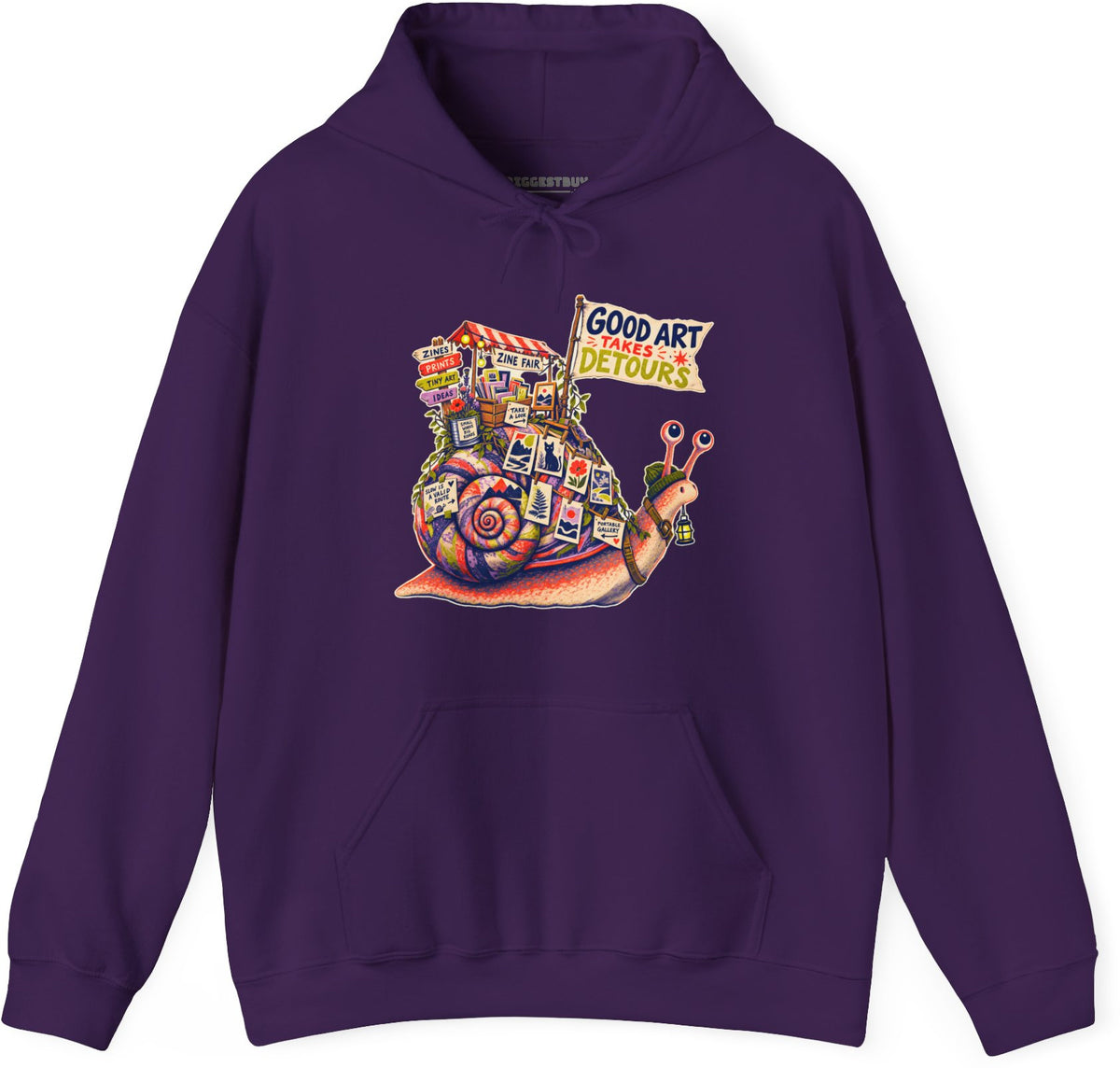 Art Detour - Pullover Hoodie in Purple, front view
