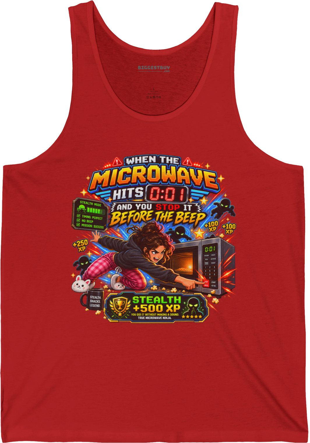 Beep Beatdown - Jersey Tank Top in Red, front view