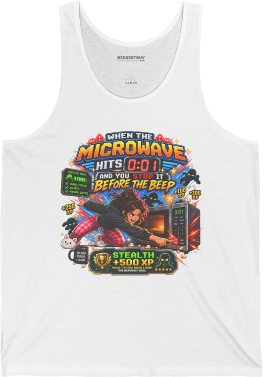 Beep Beatdown - Jersey Tank Top in White, front view