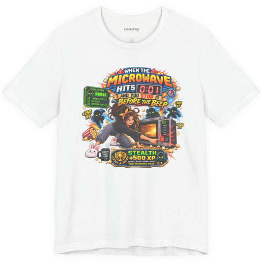 Beep Busters - Classic Jersey Tee in White, front view