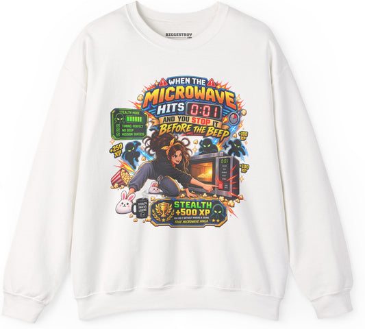Beep Busters - Crewneck Sweatshirt in White, front view