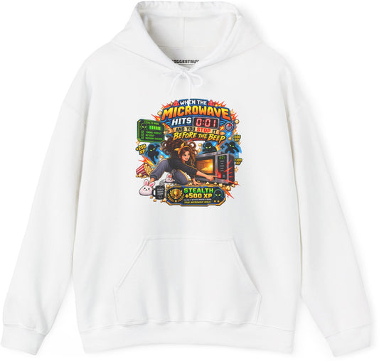 Beep Busters - Pullover Hoodie in White, front view