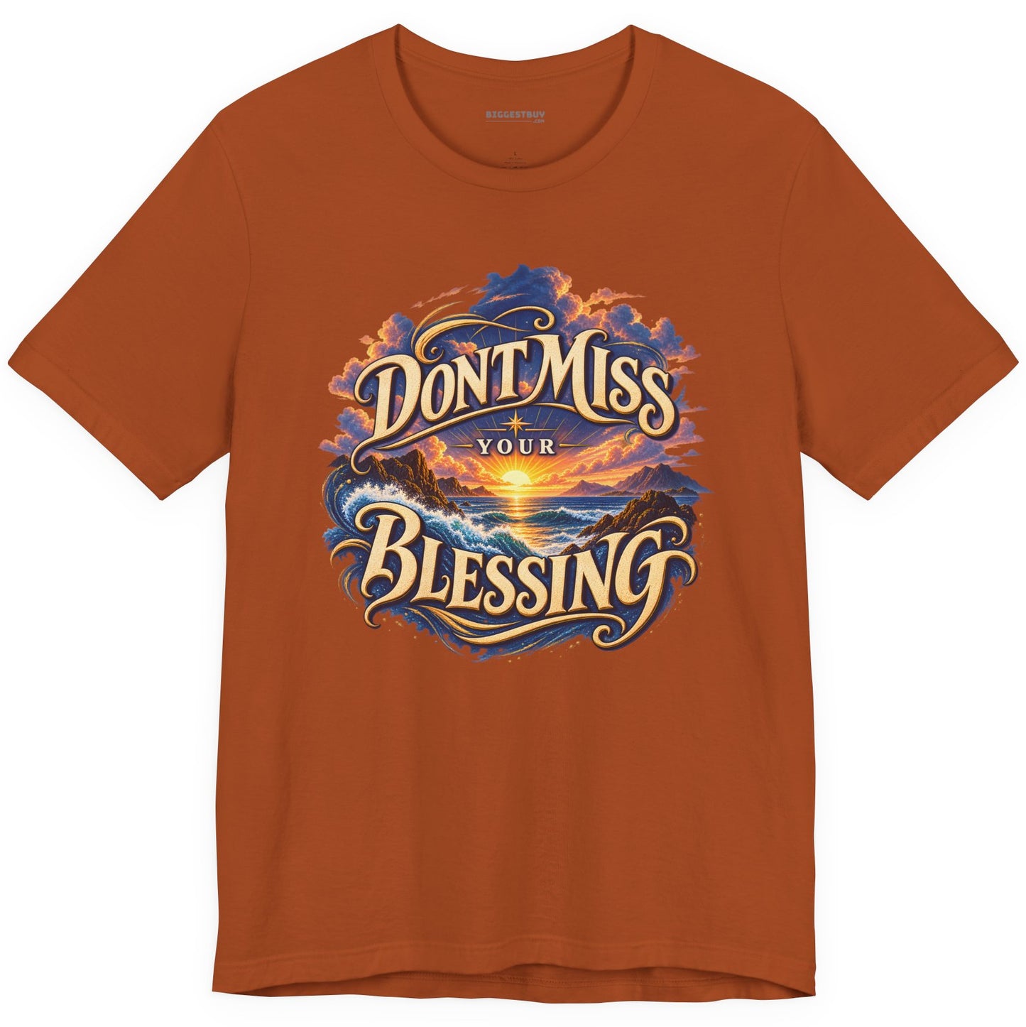 Blessing Alert - Classic Jersey Tee in Autumn, front view