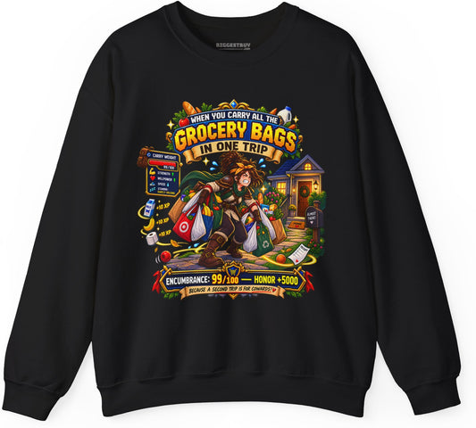 Buddy Bags - Crewneck Sweatshirt in Black, front view