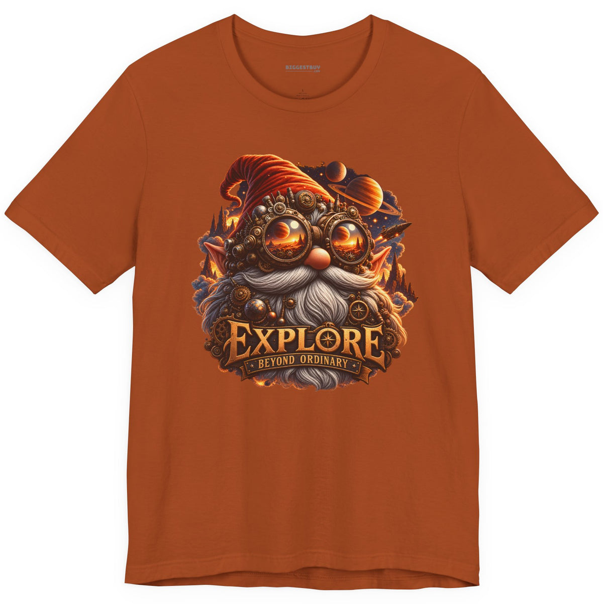 Clockwork Explorer - Classic Jersey Tee in Autumn, front view