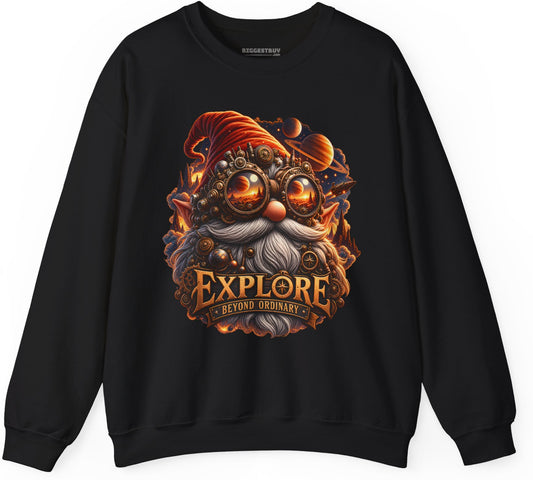 Clockwork Explorer - Crewneck Sweatshirt in Black, front view