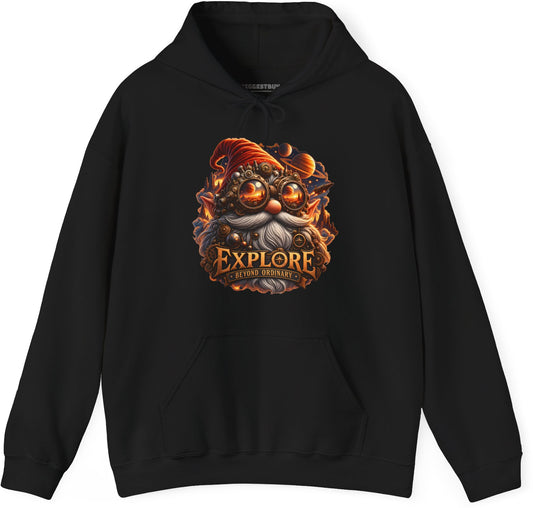 Clockwork Explorer - Pullover Hoodie in Black, front view