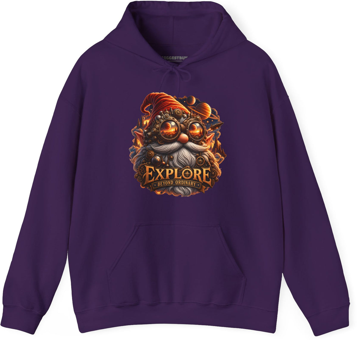 Clockwork Explorer - Pullover Hoodie in Purple, front view