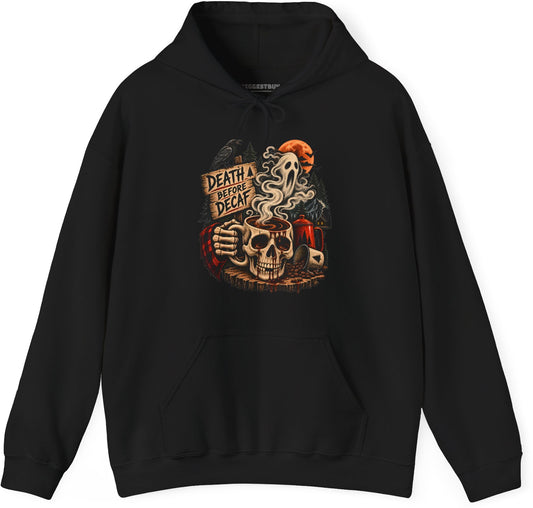 Death Decaf - Pullover Hoodie in Black, front view
