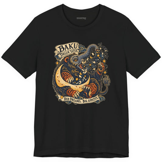 Dream Eater - Classic Jersey Tee in Black, front view