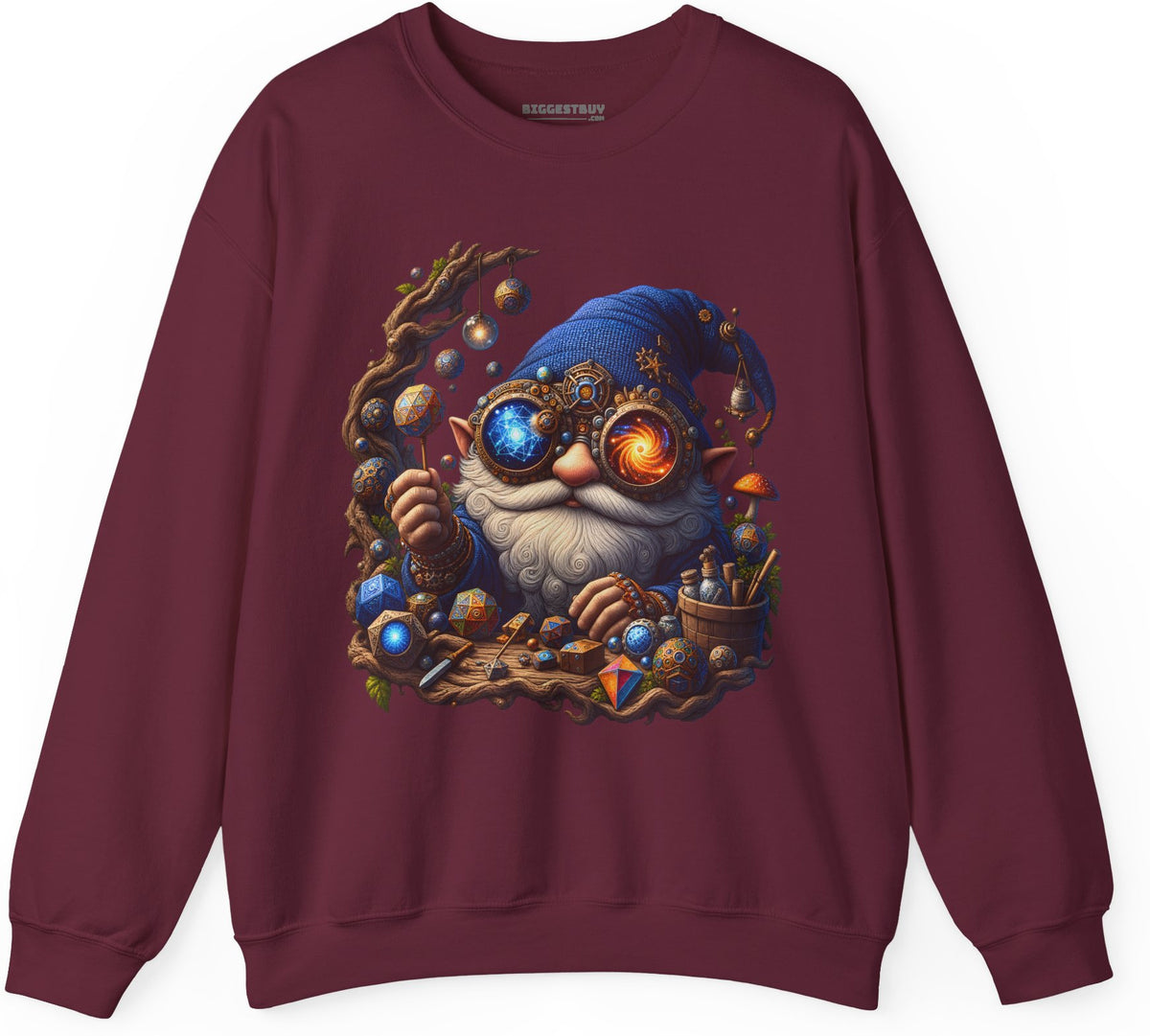 Enchanted Alchemist - Crewneck Sweatshirt in Maroon, front view