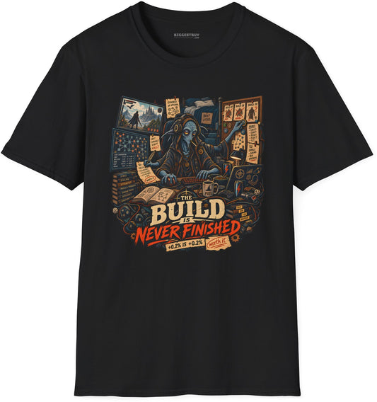 Endless Build - Softstyle T-Shirt in Black, front view