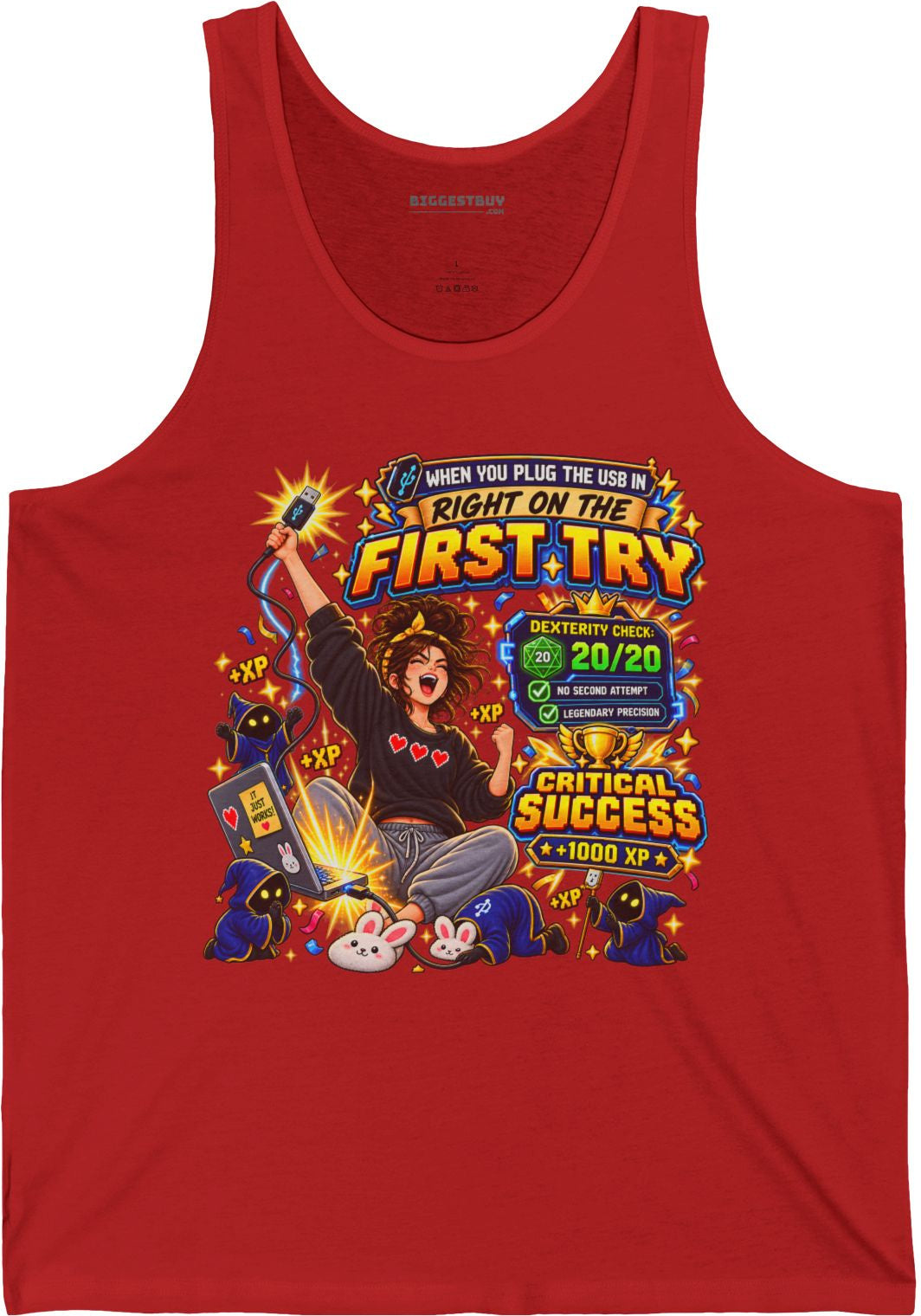 First Try - Jersey Tank Top in Red, front view