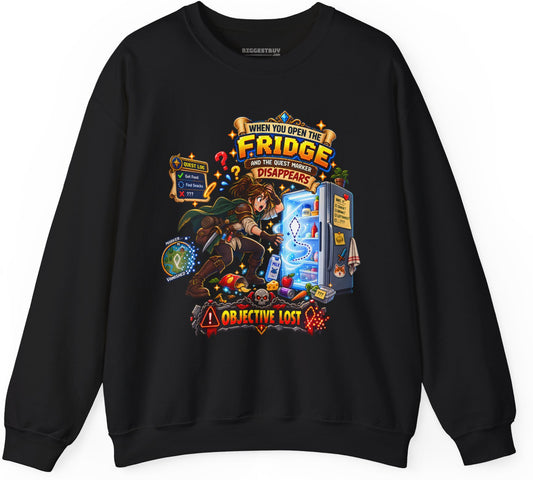 Fridge Fiasco - Crewneck Sweatshirt in Black, front view